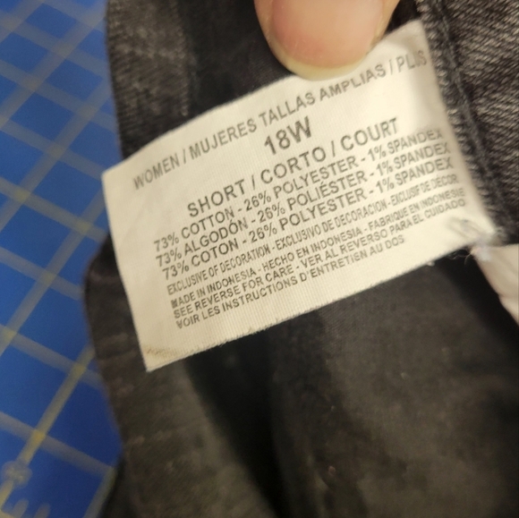 Gloria Vanderbilt Amanda 18W 40" Waist Charcoal Jeans 28" Inseam 16" Hem - Picture 10 of 13